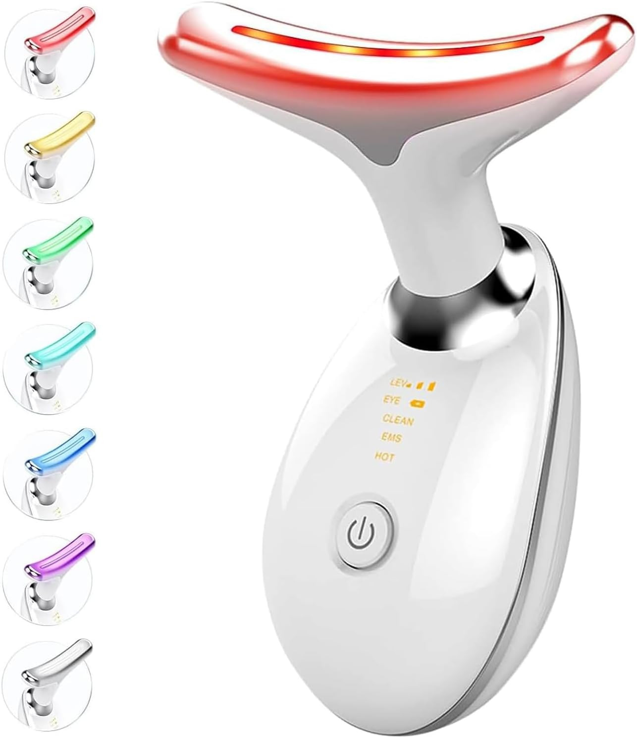 Massaggiatore Viso Elettrico Antirughe Lifting Con 7 LED,45°C Massaggio Viso EMS