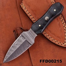 SHARD  Mini Dagger Hand Forged Damascus Double Edged Boot Dagger Knife W/Sheath