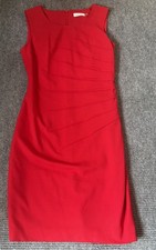 Calvin Klein Red Sleeveless Sheath Dress Size 4 Career Cocktail