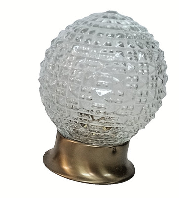 MCM Ceiling Fixture Light Faceted Glass Antique Brass Finish OPEN BOX 80s
