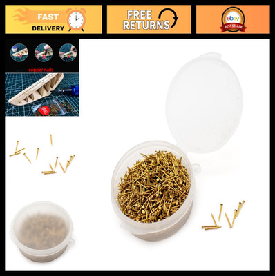Brass Model Ship Nails 0.7mm x 10mm - Fine Pointed Pins for Boat Building (1000