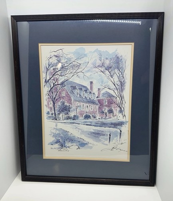 #ad John Haymson Painting Blair’s Brick House Williamsburg Virginia Signed amp; Framed $30.00
