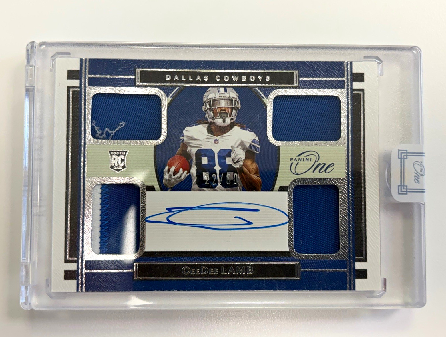 Panini One 2020 CeeDee Lamb #75 Rookie Quad Patch Auto /60 Cowboys view 1
