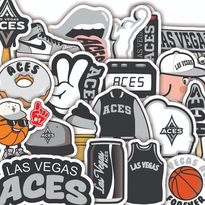Las Vegas Aces Sticker Pack 20 Basketball Illustration WNBA Vinyl Decals