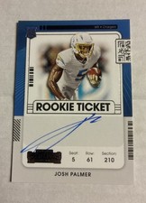 2021 Contenders Rookie Ticket RPS Autographs Josh Palmer #124 On Card Auto RC