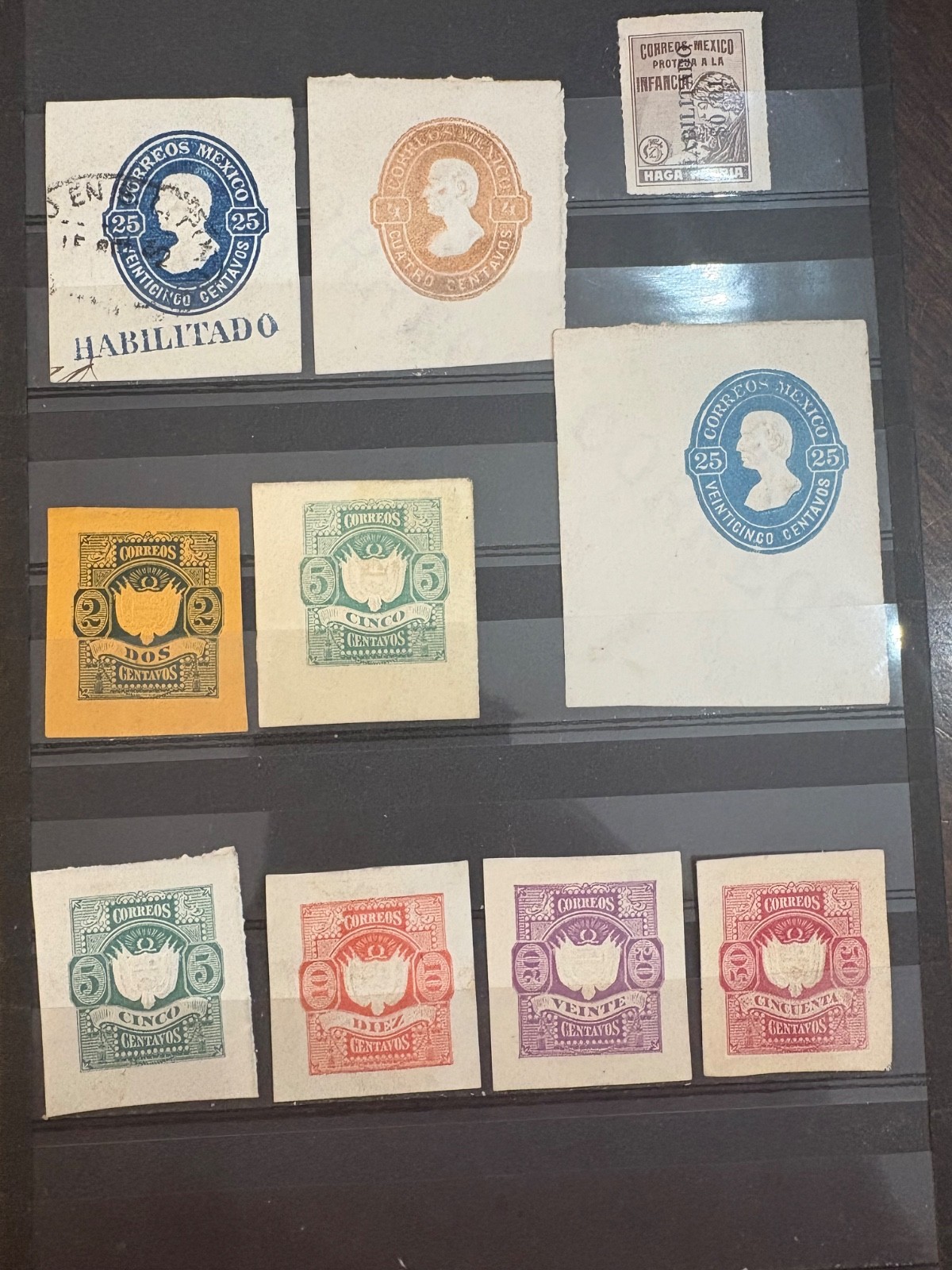 Mexico Group of 10 Cut Squares Mint & Used