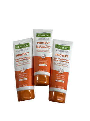 3X Zinc Oxide Skin Protectant Paste Diaper Rash & Incontinence Relief 4oz Tubes