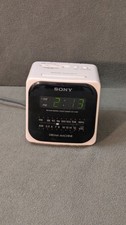 VINTAGE SONY "Dream Machine" AM/FM ALARM CLOCK RADIO White Cube Model ICF-C120