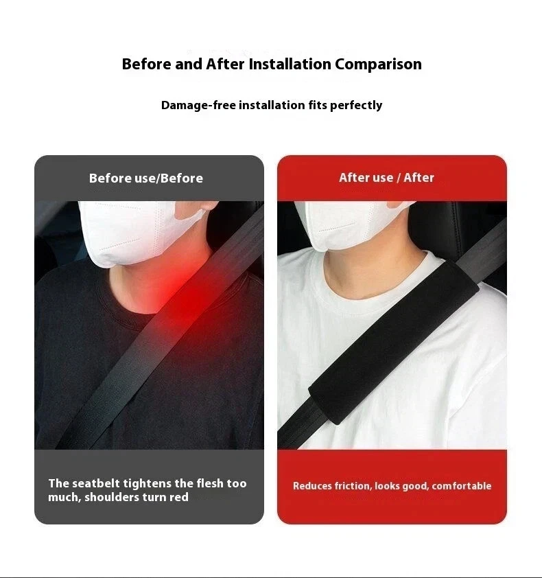 2 Piezas Adecuado para Accesorios de Almohadilla de Hombro Cinturón de Seguridad de Coche LEXUS, Negro/Rojo Foto 4 de 4