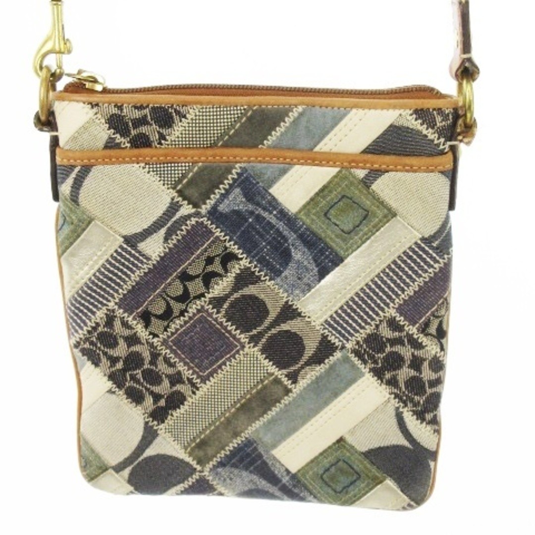 COACH Shoulder Bag Patchwork Canvas Signature All… - image 1