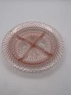 Anchor Hocking Miss America Divided Relish Tray Plate Pink Depression Glass 8.5"