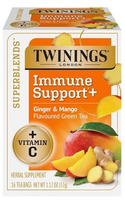 Twinings Fortify Immune Support Green Tea with Mango and Ginger 16 Count Pack