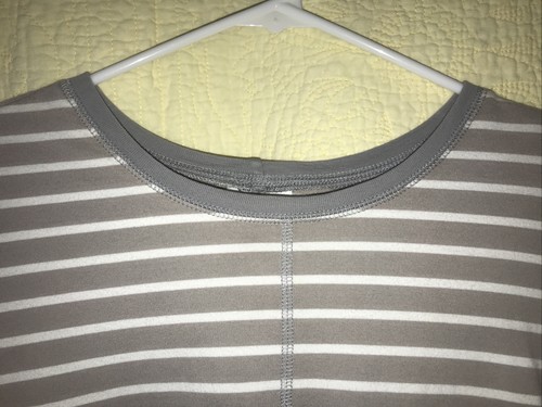 Hanna Andersson 160 Peplum Top Gray & White Striped - Picture 3 of 6