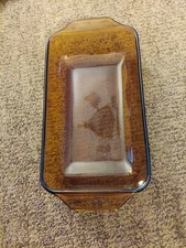 Anchor Hocking 1 1/2 pt Utility Dish Amber Glass #427.  NEW