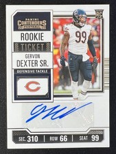 Gervon Dexter Sr. Rookie Ticket (RC, AU) - 2023 Panini Contenders - Bears