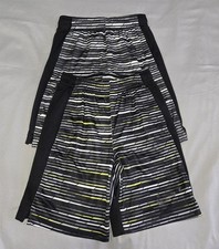 2 x NIKE DRI FIT SHORTS ATHLETIC BOYS YOUTH SIZE 7 L LARGE BLACK STRIPES  USED