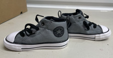 Converse All Star Unisex Chuck Taylor Gray Black Street Mid Top Sneakers sz 6 Y