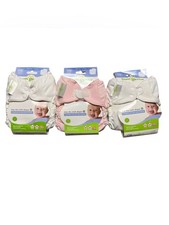 bumGenius Pocket Style Stay-Dry Cloth Diapers 2 White 1 Pink O/S 8-35 lbs new