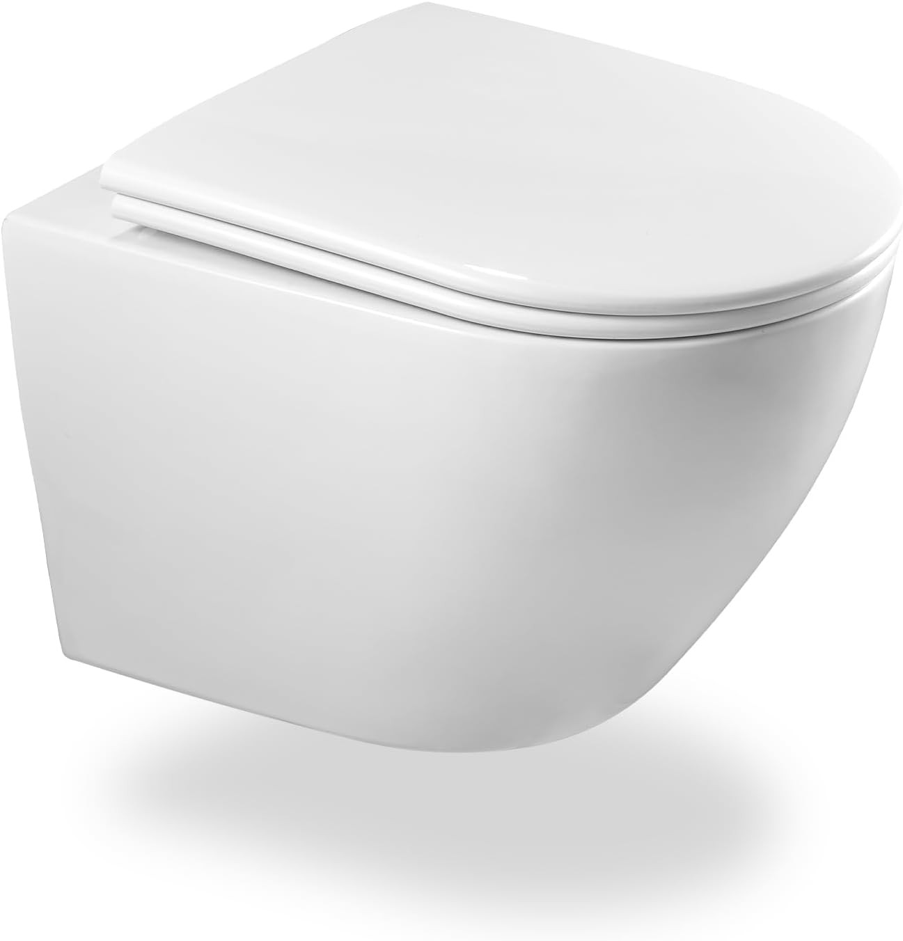 WC suspendu sans rebord cuvette céramique idéale pour petite salle de bain épurée