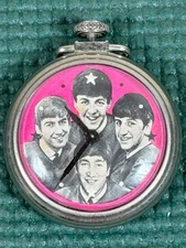 RARE Vintage Beatles Pocket Watch. Wind Up . JOHN,PAUL,GEORGE AND RINGO WORKING