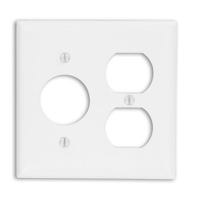 Leviton 2-Gang 1-Duplex 1-Single 1.406-Inch Diameter, Device White 