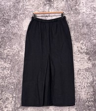 FLAX Maxi Skirt Small Womens Black 100% Linen Lagenlook