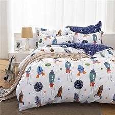 Twin Size Kids Bedding Set 100 Cotton Boys Space Galaxy Bedding Set 3-Piece ...