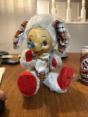 Vintage Rubber Face Elmer the Elephant. Jointed. Rushton Style. Made In Japan