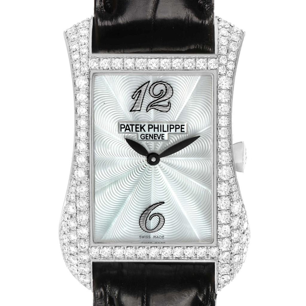 Patek Philippe Gondolo White Gold Mother of Pearl Diamond Ladies Watch 4973G
