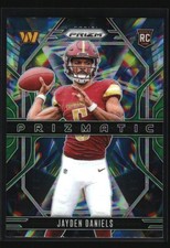 Jayden Daniels 2024 Panini Prizm Prizmatic Green Prizm #3 Washington Commanders