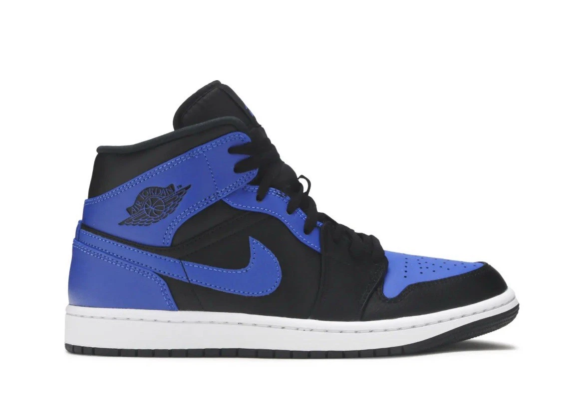 Preços baixos em Jordan 1 Mid Black Hyper Royal | eBay