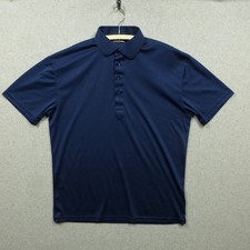 Collars Co Polo Shirt Mens Large Navy Blue Performance Golf Stretch