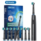 Rotating Electric Toothbrush 5 Modes Deep Clean Toothbrush With 4/8 Brush Heads