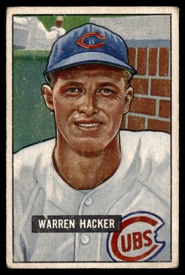 1951 Bowman Warren Hacker RC Chicago Cubs #318