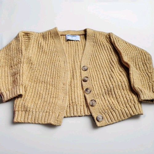 Old Navy Girls Sweater Cardigan Little Girl Size 5 Marigold Dark Yellow - Picture 2 of 5