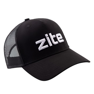 Anglermütze Mesh Cappy Mütze Gr. 58 Schwarz Verstellbar Bestickt Zite Fishing