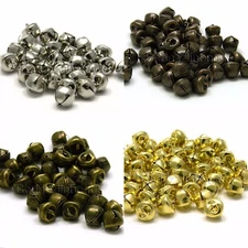 50 Round 10mm 3/8 inch Iron Craft Jingle Bells With Loop to Use as Dangle Charms