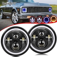 Pair 7 Inch Round Led Headlights Hilo Beam Drl Dot For Chevy Truck Camaro C10