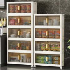 2-5 Tier Folding Storage Box w/Lids Collapsible Storage Bin Stackable Organiser