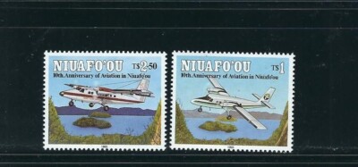 Tonga- Niuafo'ou SC # 158-159 Aviation On Niuafo'ou 10th Anniversary. MNH