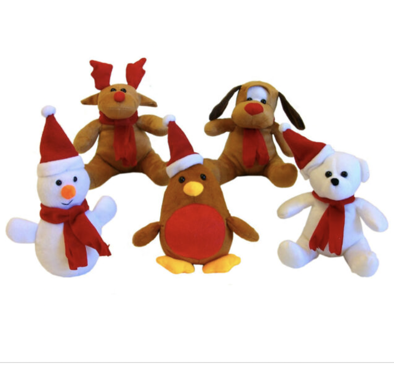 Christmas Soft Toy 8" Xmas Gift Dog Bear Reindeer Penguin Snowman Baby Present eBay