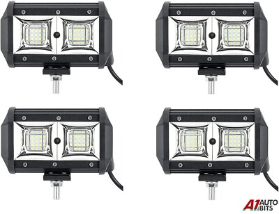 4x 12V 24V LED Arbeitsleuchte Spot Flut Offroad Dachleuchten Fahren LKW Bar Auto