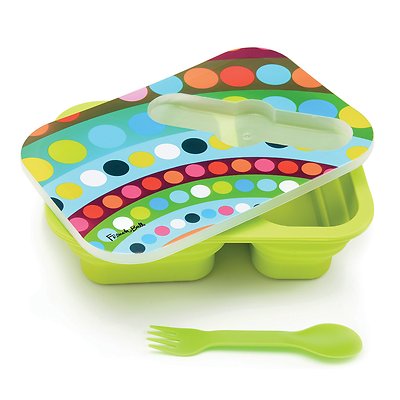 French Bull Collapsible Pop-up Silicone Lunch Box Kit Container School