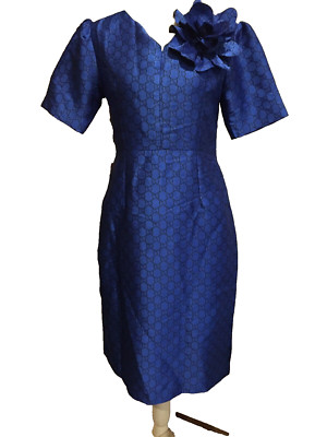 Nhung Cao Boutique Dress, Large, Lined, Zipper, Short Sleeves, Pockets