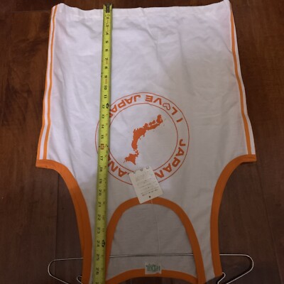 Vintage Tank Top White A/ Orange Stripes Japan islands i love
