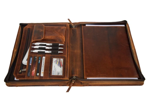 Buffalo Leather Portfolio Padfolio A4 Folder Business Executive Organizer Case