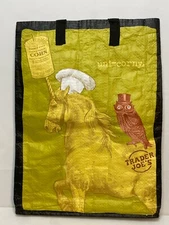 Trader Joe's reusable shopping bag tote 16" x 12" x 7" double top handle