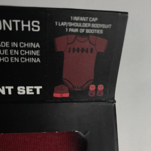 NIKE BABY 3-TEILIGES GESCHENKSET 0-6 MONATE rot & orange Mütze Booties Body NEU - Bild 3 von 5