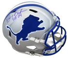 Barry Sanders Signed Lions T/B Riddell F/S Speed Replica Helmet w/HOF'04 -SS COA