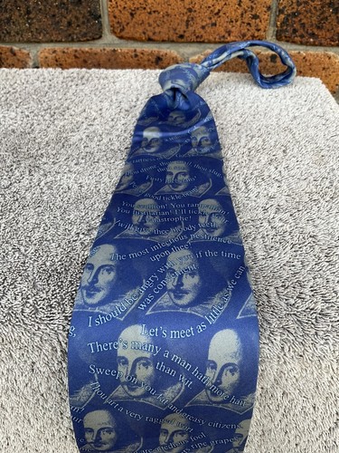 Fox & Chave Mens Silk Tie** Shakespeare Theme. Made In England 🏴 - Picture 4 of 12
